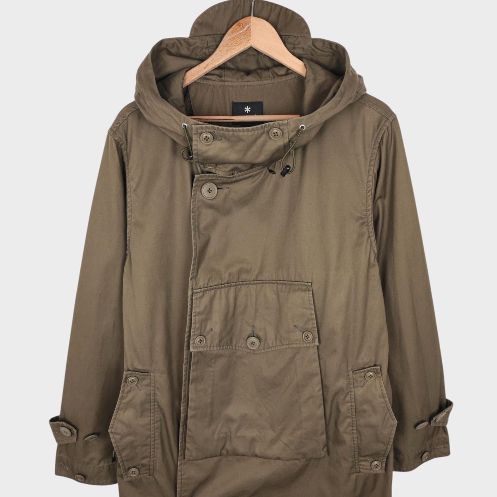 SNOW PEAK Men's Khaki Green Ventile Military Parka Jacket