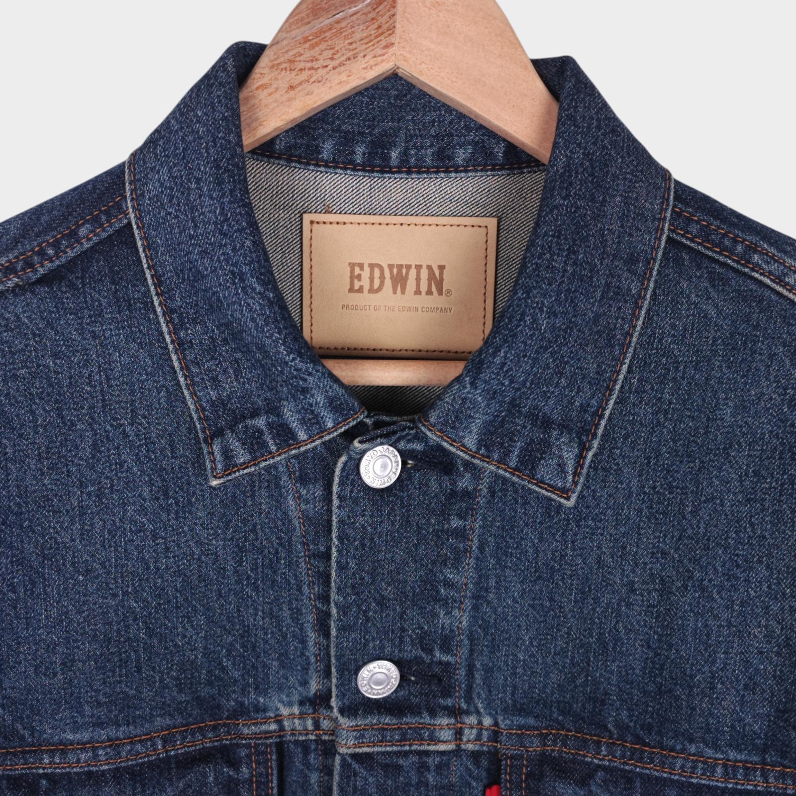 EDWIN Japan Men's Blue Denim Trucker Jacket
