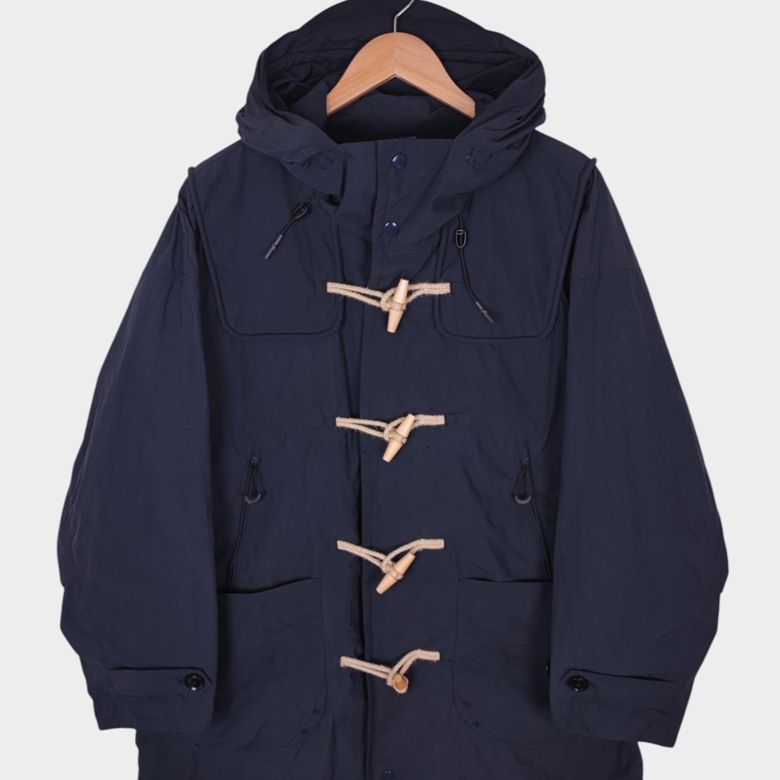 NORBIT BY HIROSHI NOZAWA Men's Navy Water Repellent Nylon Duffle Mod Coat Jacket