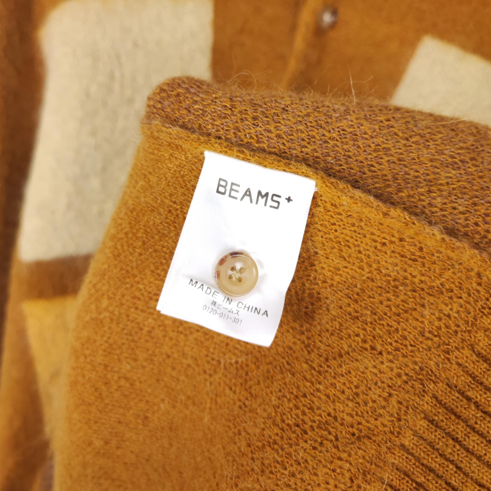 BEAMS PLUS Men's 9 Gauge Shaggy Mohair Blend Polo Shirt Jumper