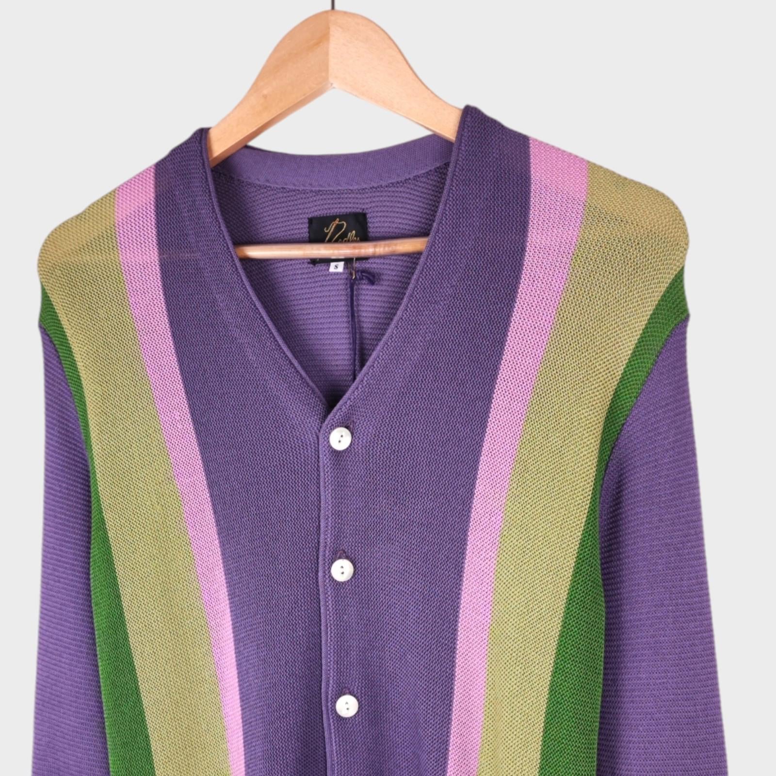 NEEDLES Men V-Neck Purl Stitch Made in Japan Cardigan