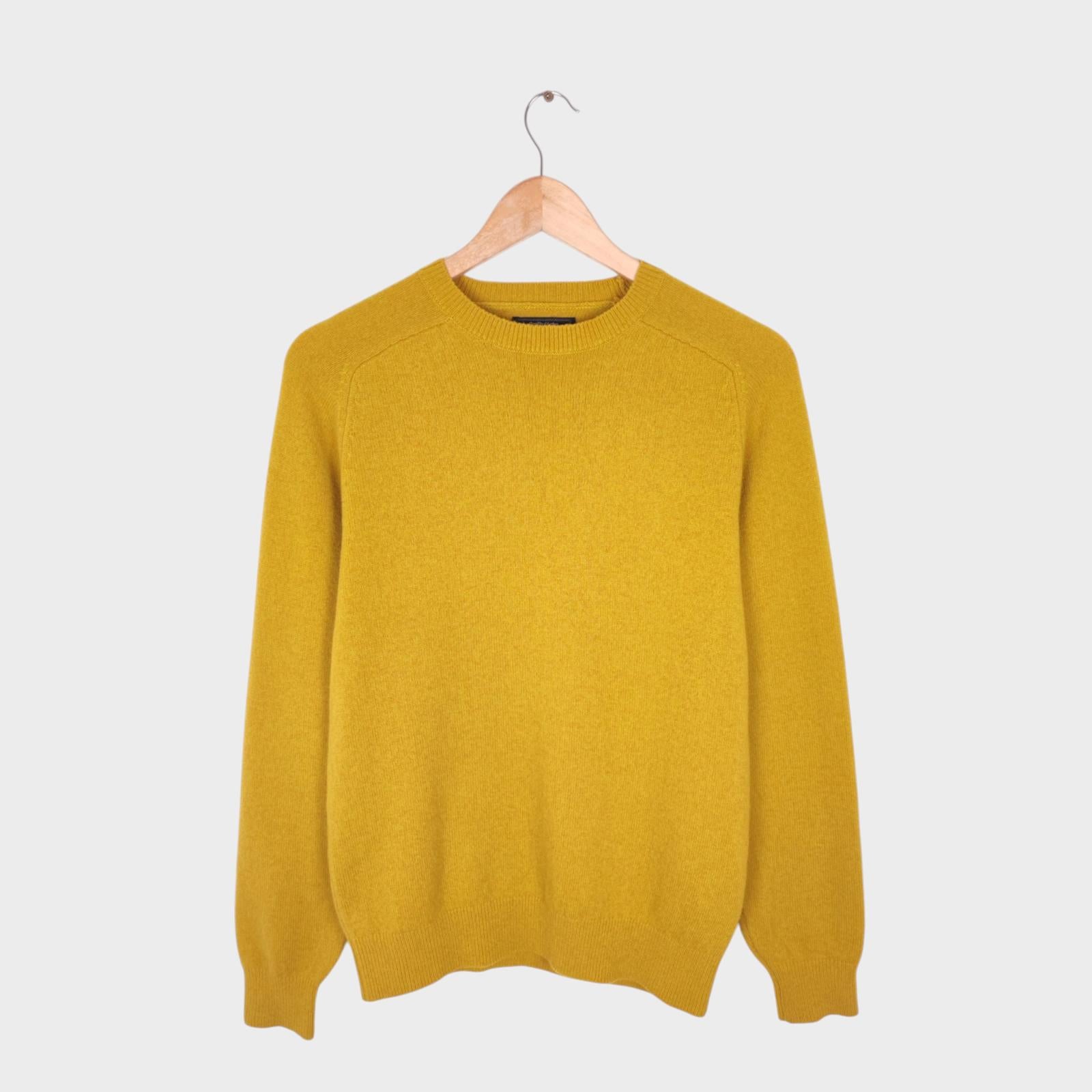 BEAMS PLUS Men's Yellow 100% Wool Jumper