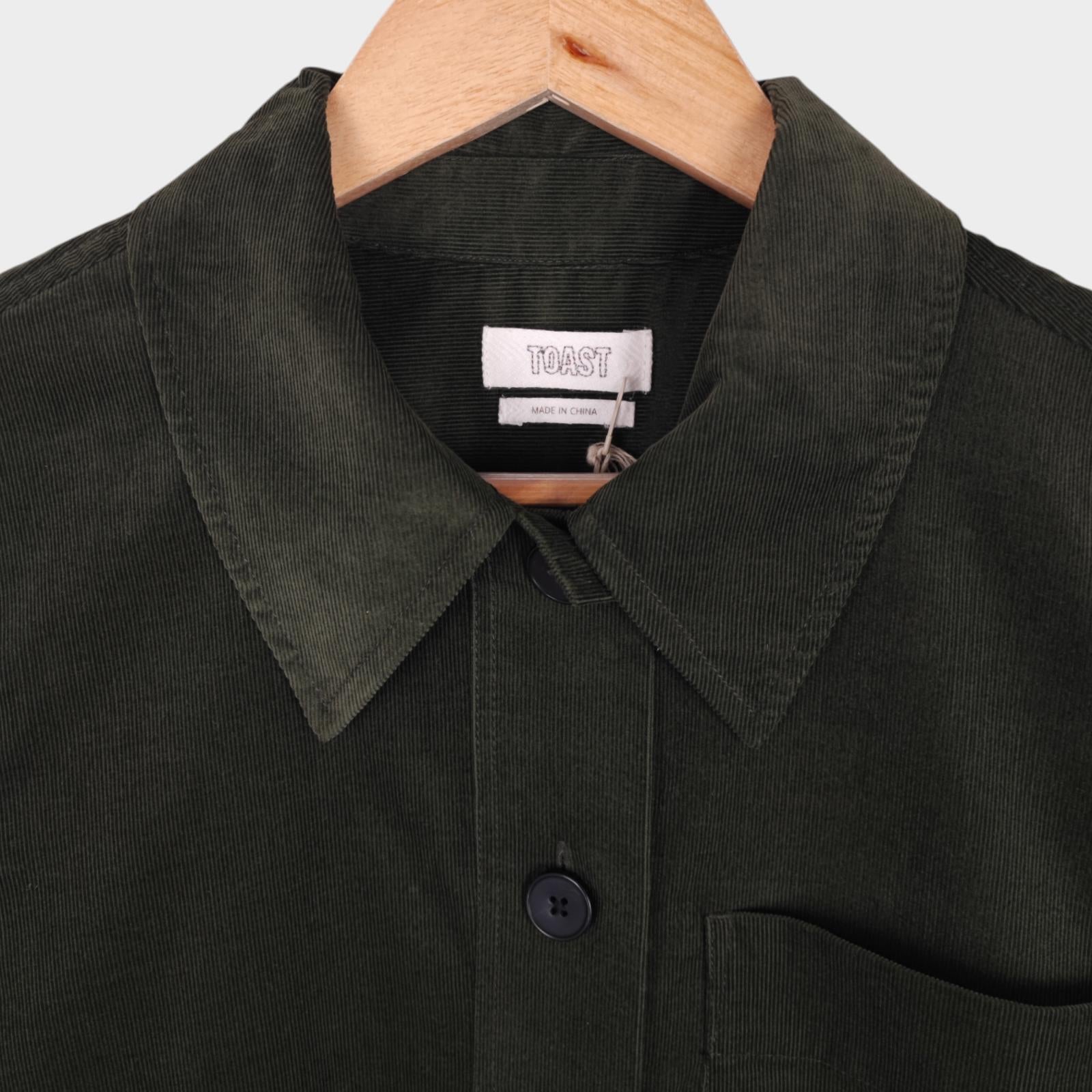 TOAST Women's Dark Green Corduroy Patch Pocket Overshirt