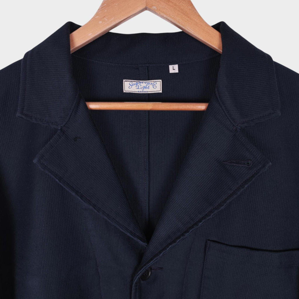 SUGAR CANE Men's Made in Japan Navy Heavyweight Moleskin Chore Coat Jacket