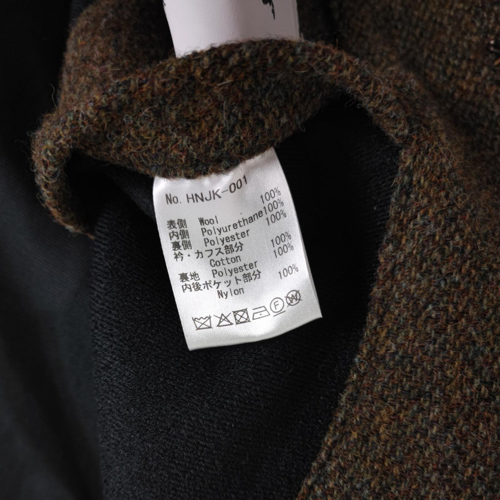 NORBIT BY HIROSHI NOZAWA Men's Khaki Green 100% Wool Tweed Hybrid Fielders Jacket