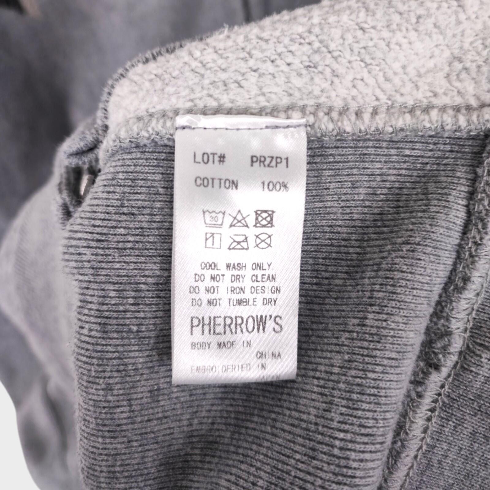 PHERROW'S Men's Grey Native Navajo Embroidery Zip Hoodie