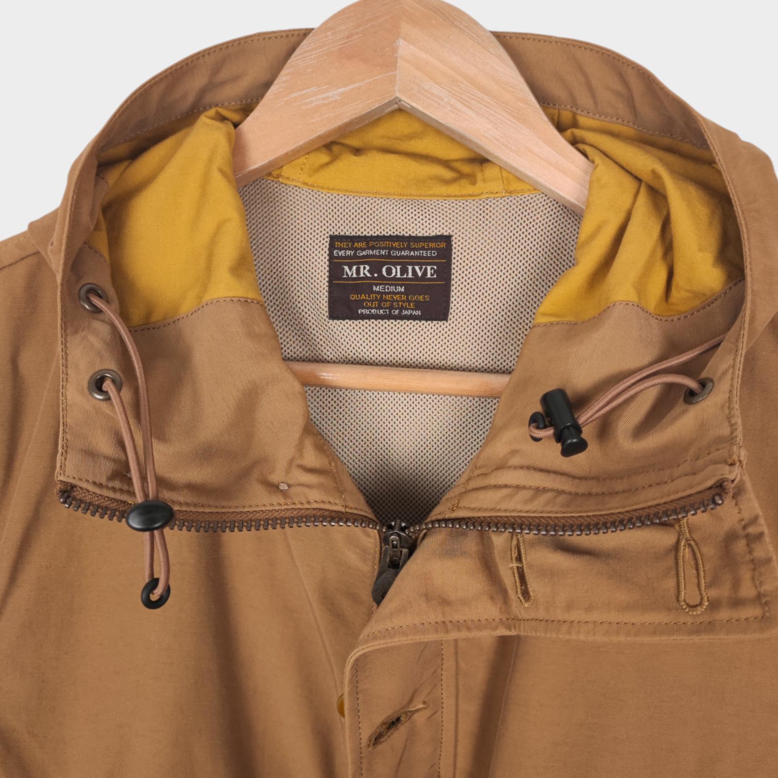 MR.OLIVE Men's Made in Japan Yellow/Beige 60/40 Cotton Nylon Mountain Parka Jacket