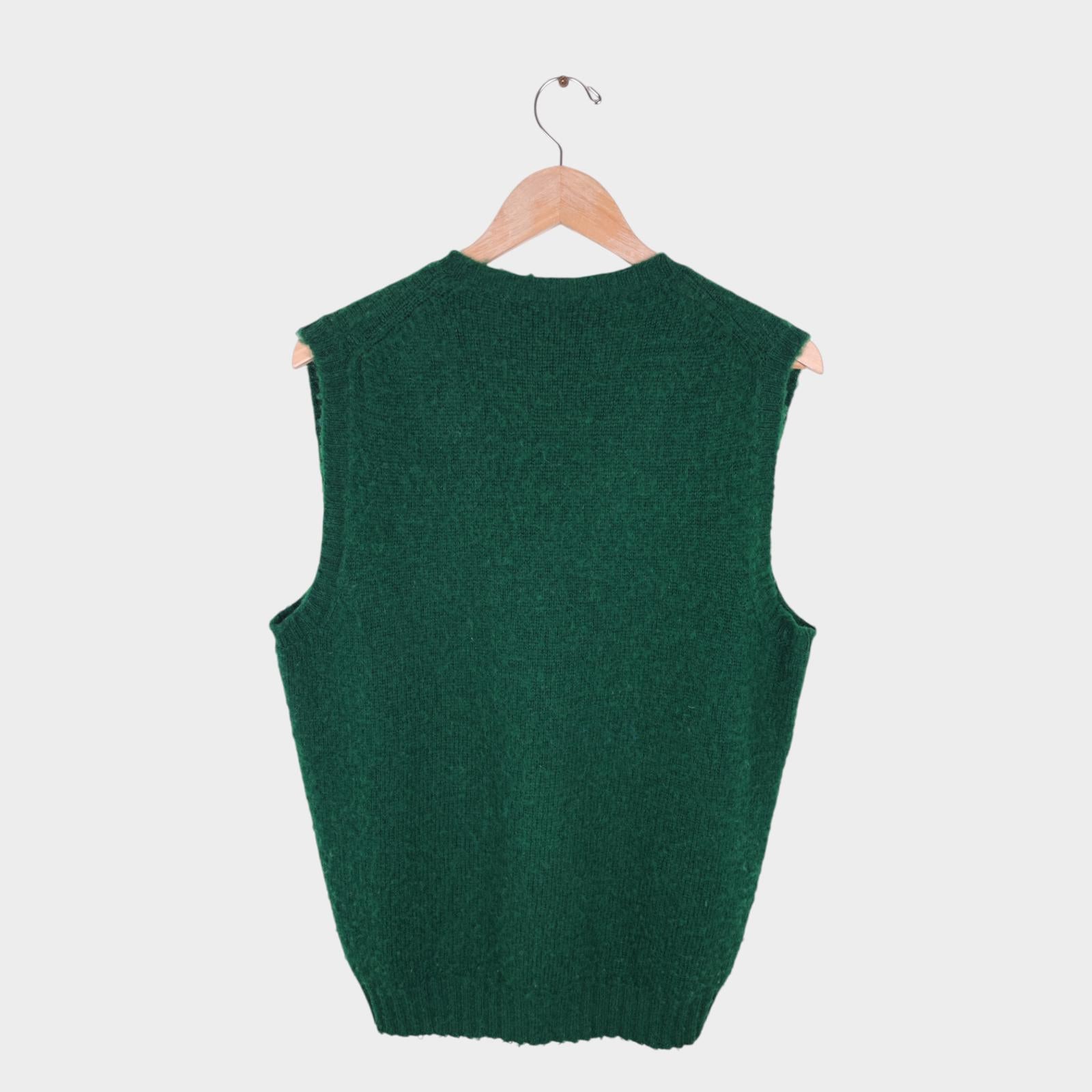 BEAMS PLUS x JAMIESON'S Men's Green Made in Scotland Brushed Shetland Wool Vest
