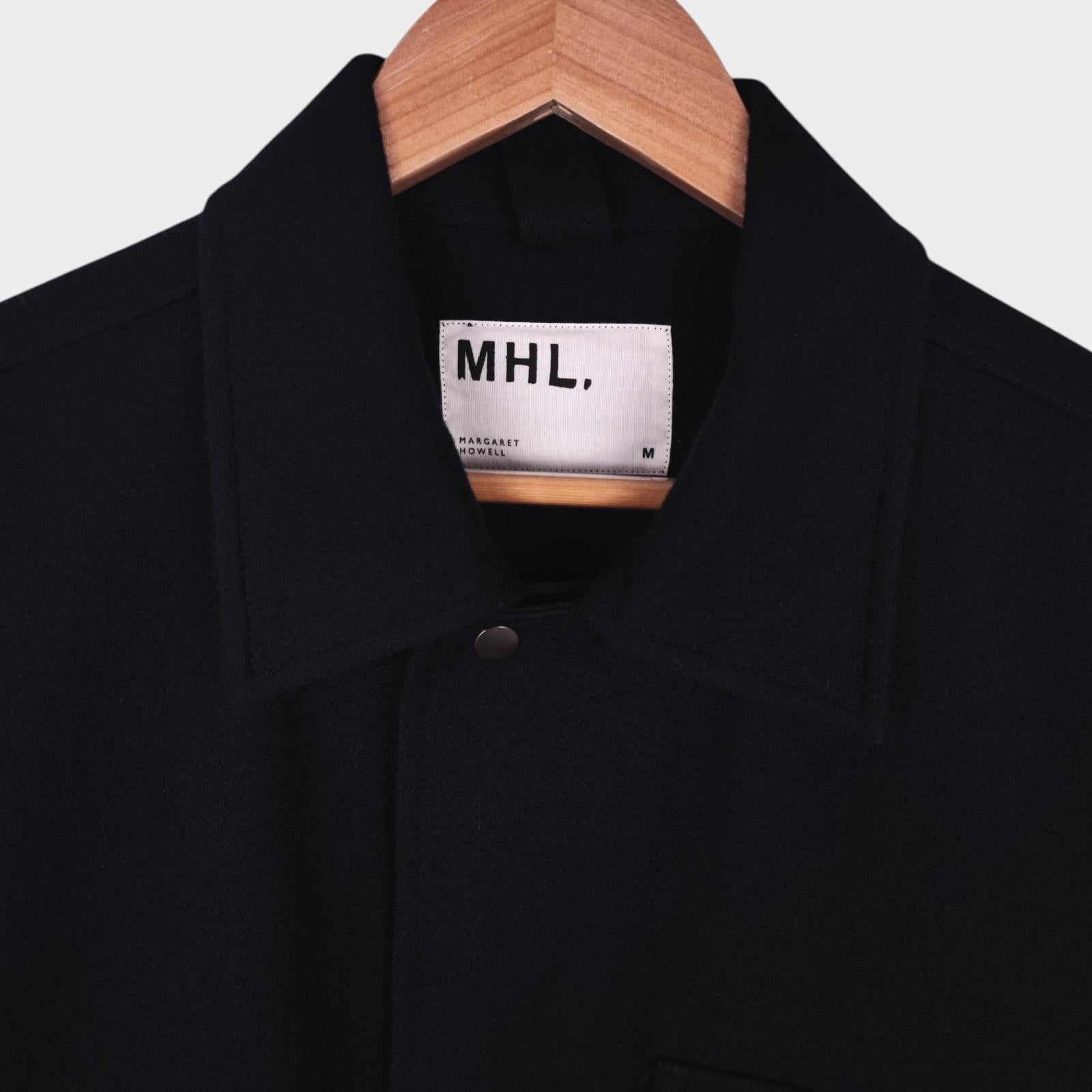 MHL MARGARET HOWELL Men's Dark Navy Blue 100% Wool Blouson Jacket