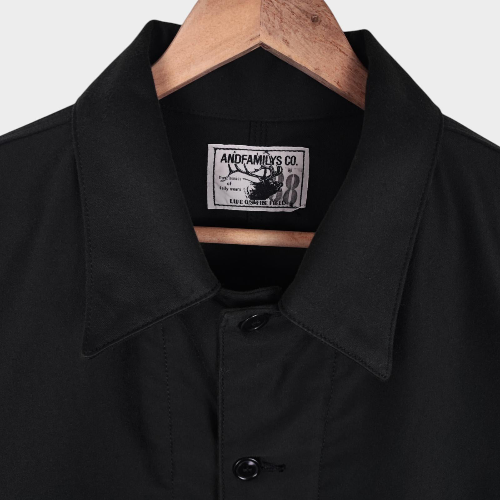 ANDFAMILYS CO. KYOTO Men's Made in Japan Black Moleskin Chore Jacket