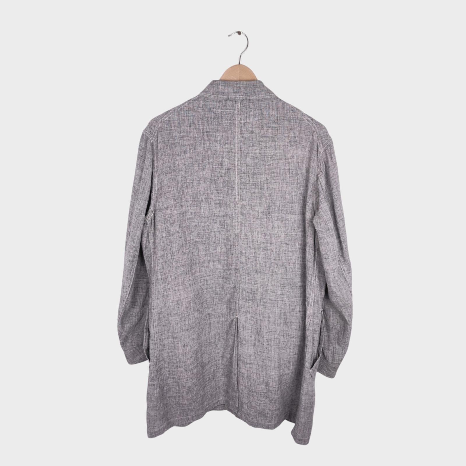 BEAMS PLUS x SUNNY SPORTS Men's Grey Made in Japan 100% Linen Shop Coat