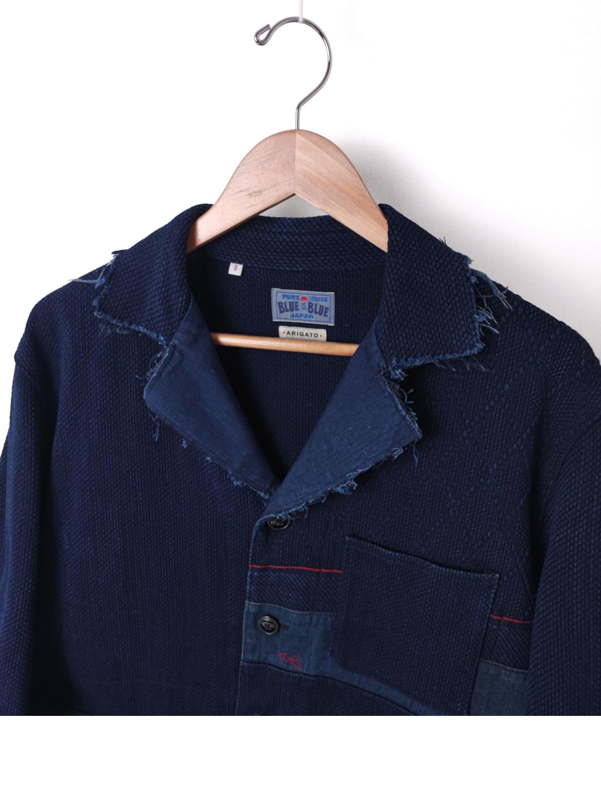 BLUE BLUE JAPAN Men's Made in Japan Blue Sashiko Boro Patchwork Chore Jacket