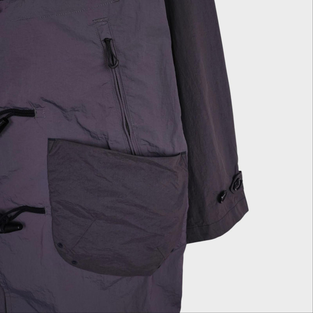 NORBIT BY HIROSHI NOZAWA Men's Grey Water Repellent Nylon Duffle Mod Coat Jacket