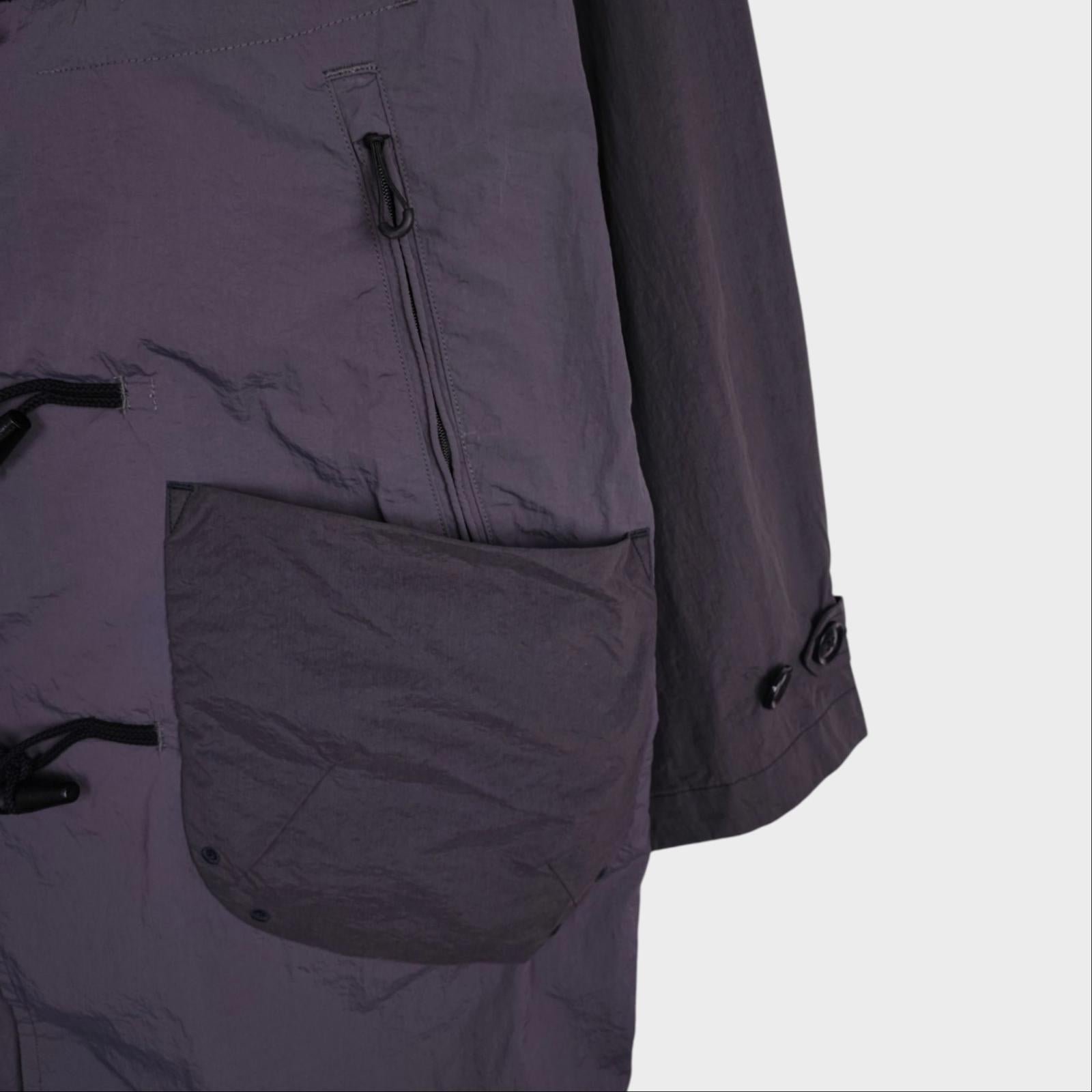 NORBIT BY HIROSHI NOZAWA Men's Grey Water Repellent Nylon Duffle Mod Coat Jacket