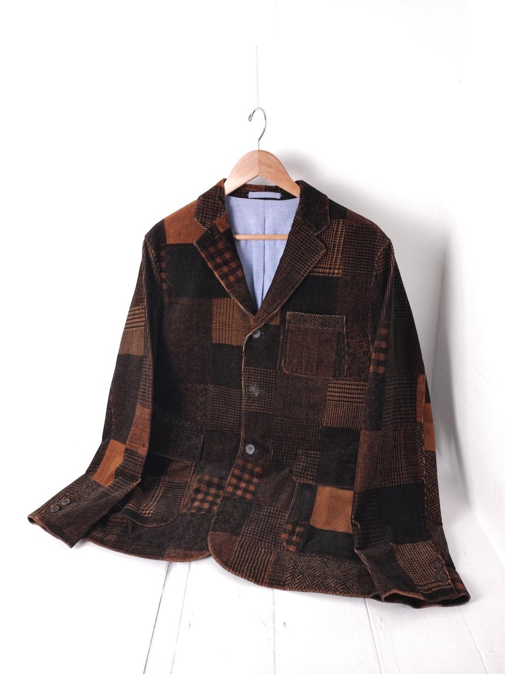 BEAMS PLUS Men's Patchwork Corduroy Blazer Jacket