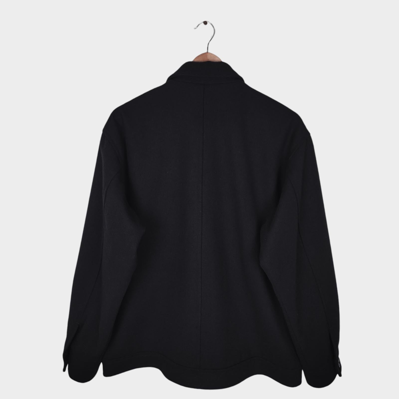 EDWIN Japan Men's Black Wool Blend Relaxed Fit Blouson Jacket