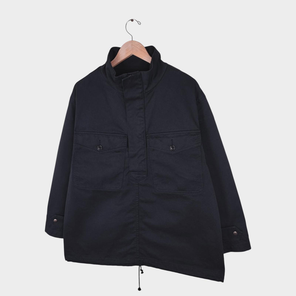 MHL MARGARET HOWELL Men's Black Heavyweight Relaxed Fit Jacket Smock