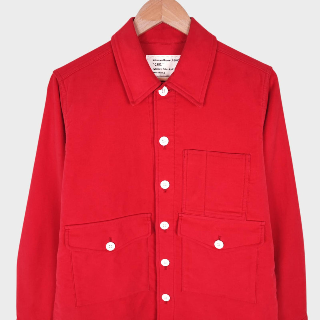MOUNTAIN RESEARCH Men's Red Made in Japan Heavyweight Brushed Cotton CPO Jacket