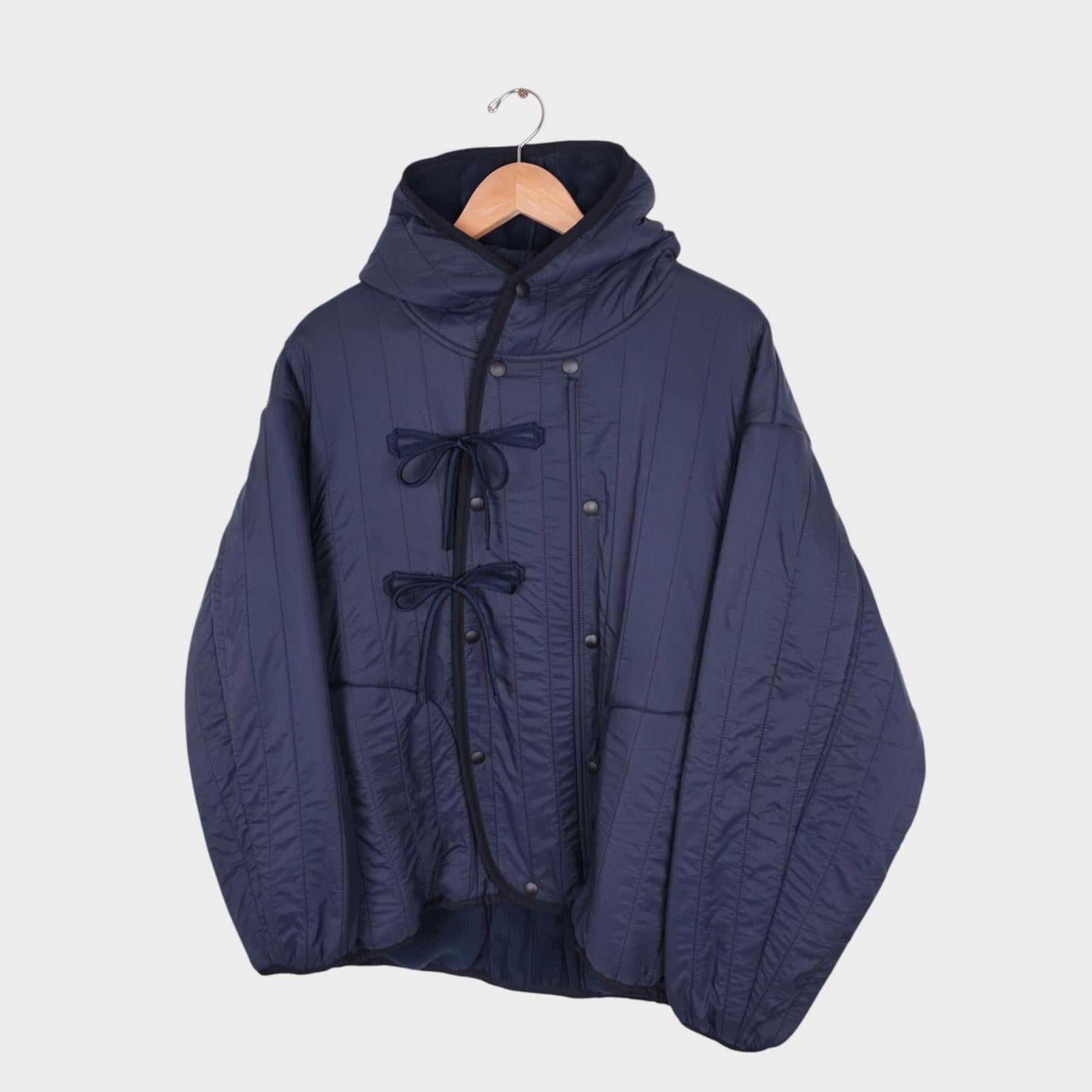 NORBIT BY HIROSHI NOZAWA Men's Navy Blue Reversible Quilted Fleece Jacket