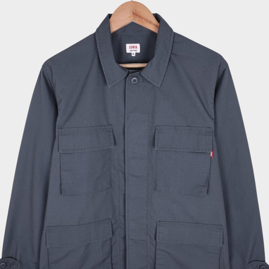 EDWIN Japan Men's Grey Ripstop Field Chore Jacket