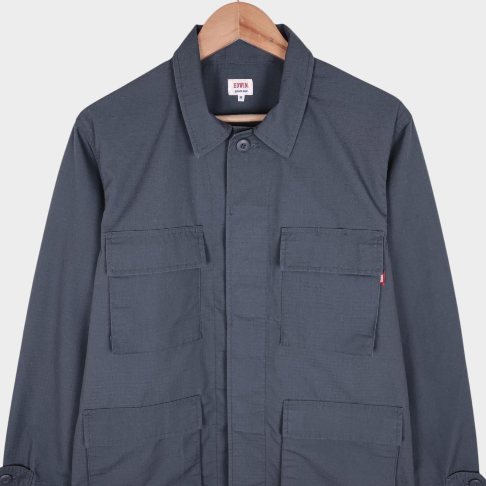 EDWIN Japan Men's Grey Ripstop Field Chore Jacket