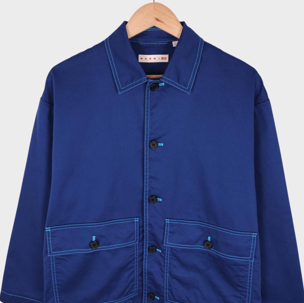 MARNI x UNIQLO Men's Blue Cotton Twill Work Chore Jacket