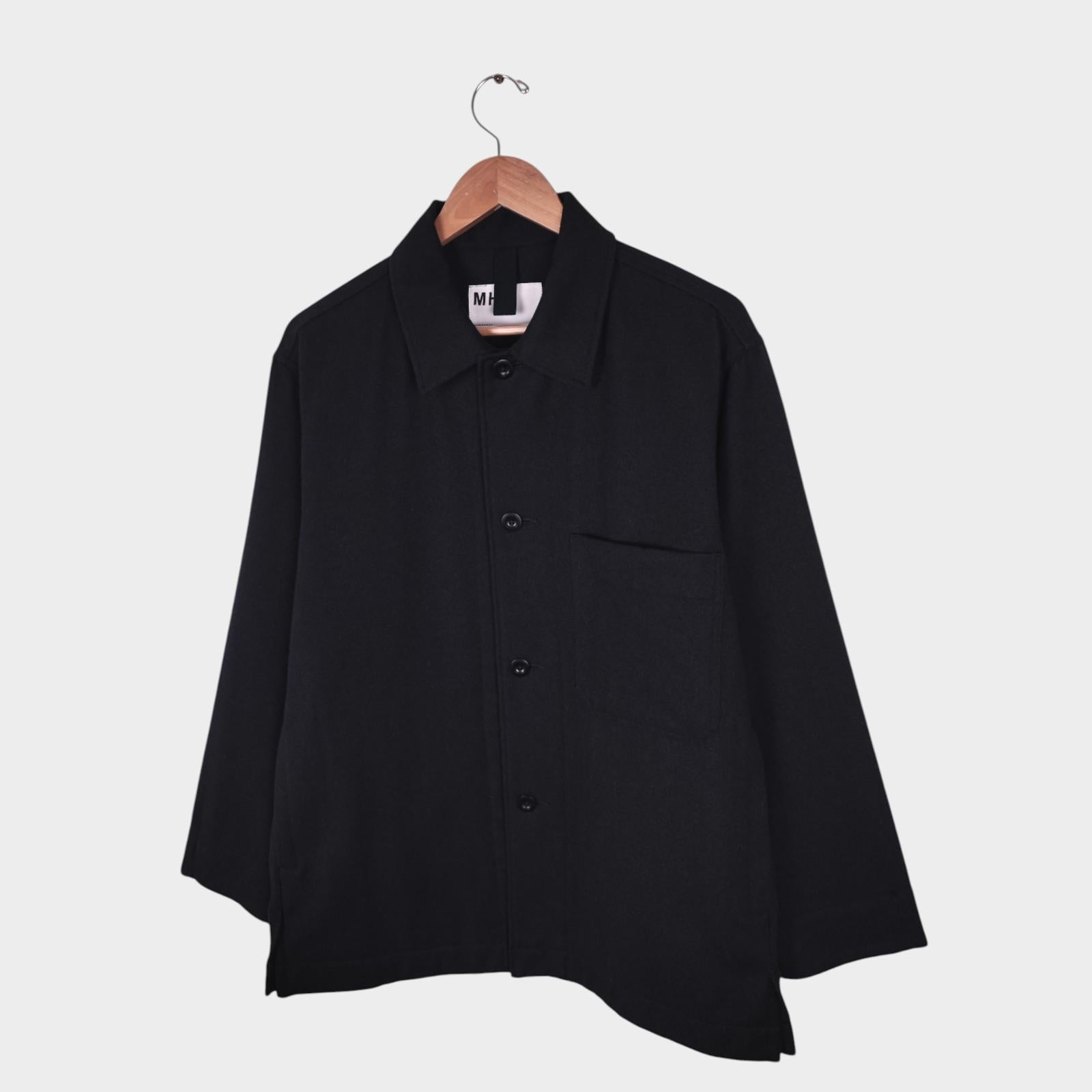 MHL MARGARET HOWELL Men's Black 100% Wool Blouson Jacket