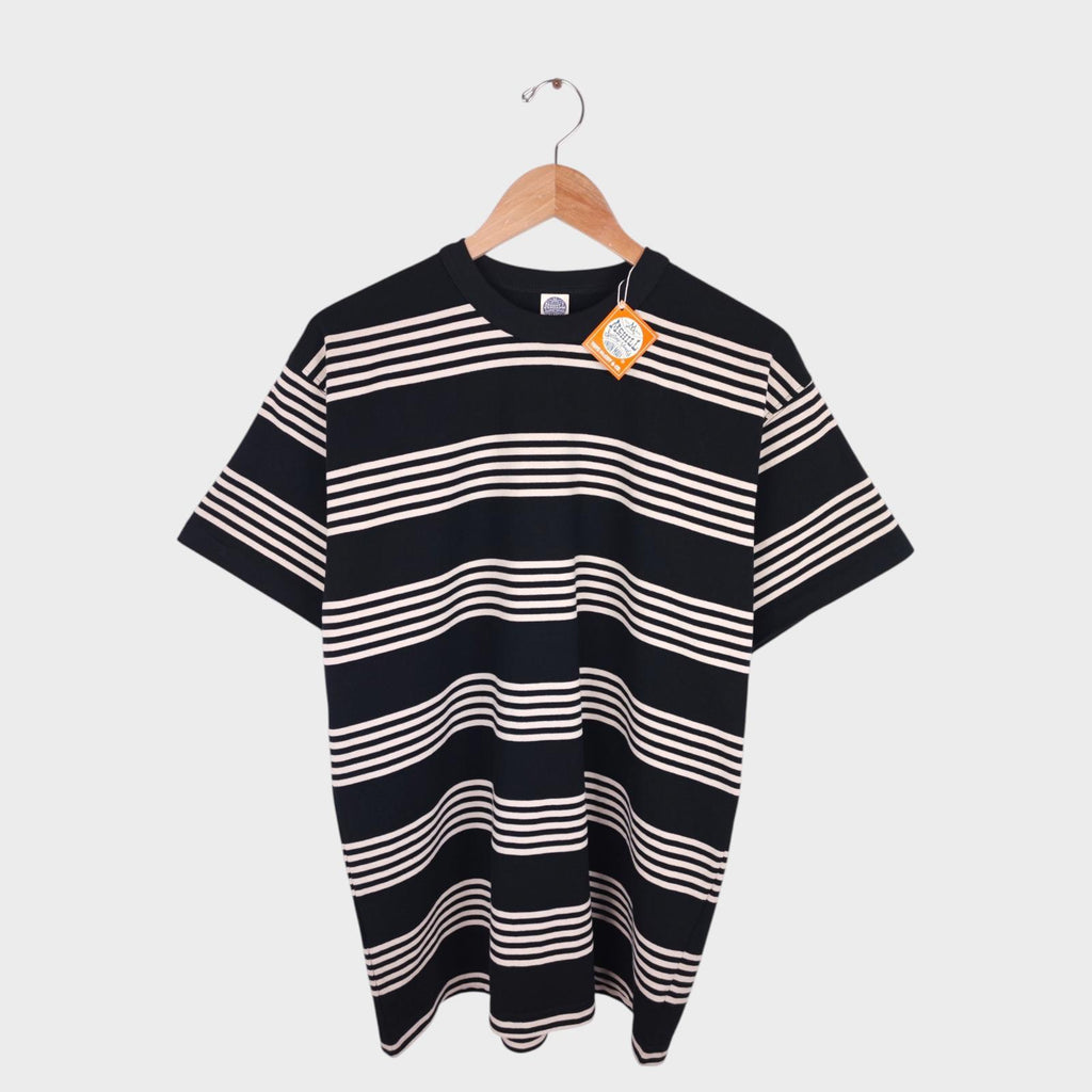 TOYS MCCOY McHill Sportswear Men's Made in Japan Steve McQueen Black/White Striped T-Shirt