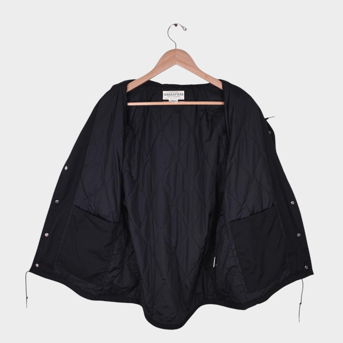 SASSAFRAS Men's Made in Japan Black Padded Bud Breaker Jacket