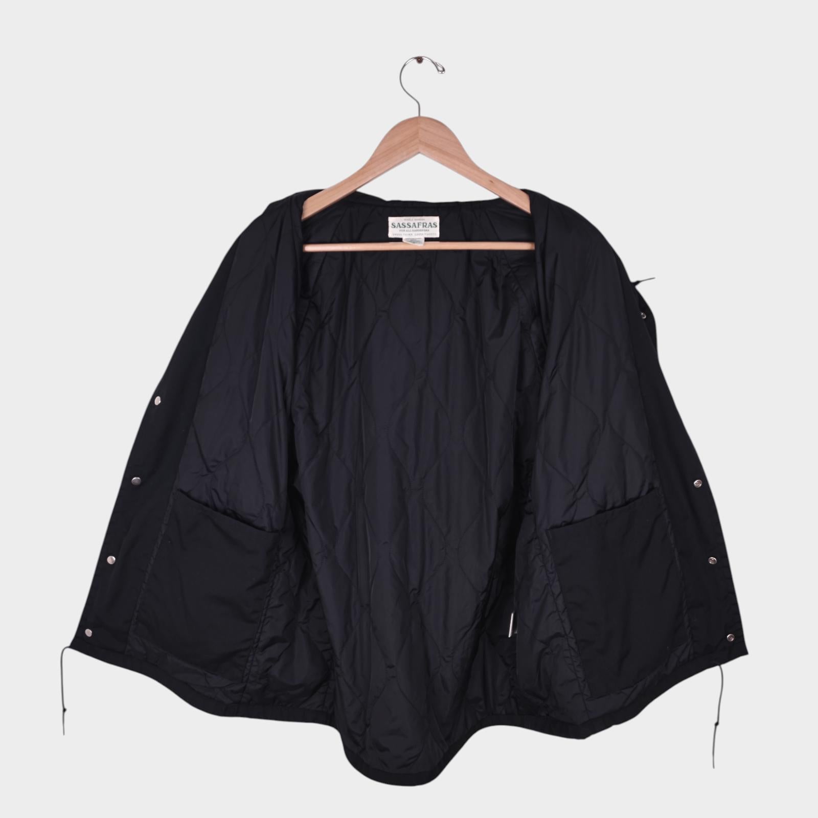 SASSAFRAS Men's Made in Japan Black Padded Bud Breaker Jacket