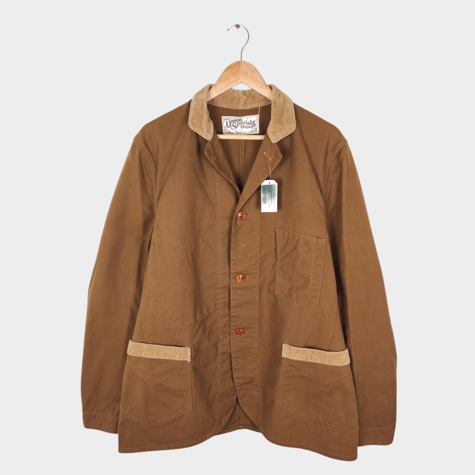 FREEWHEELERS Union Special Overalls Men's Made in Japan Brown Duck Canvas Chore Jacket