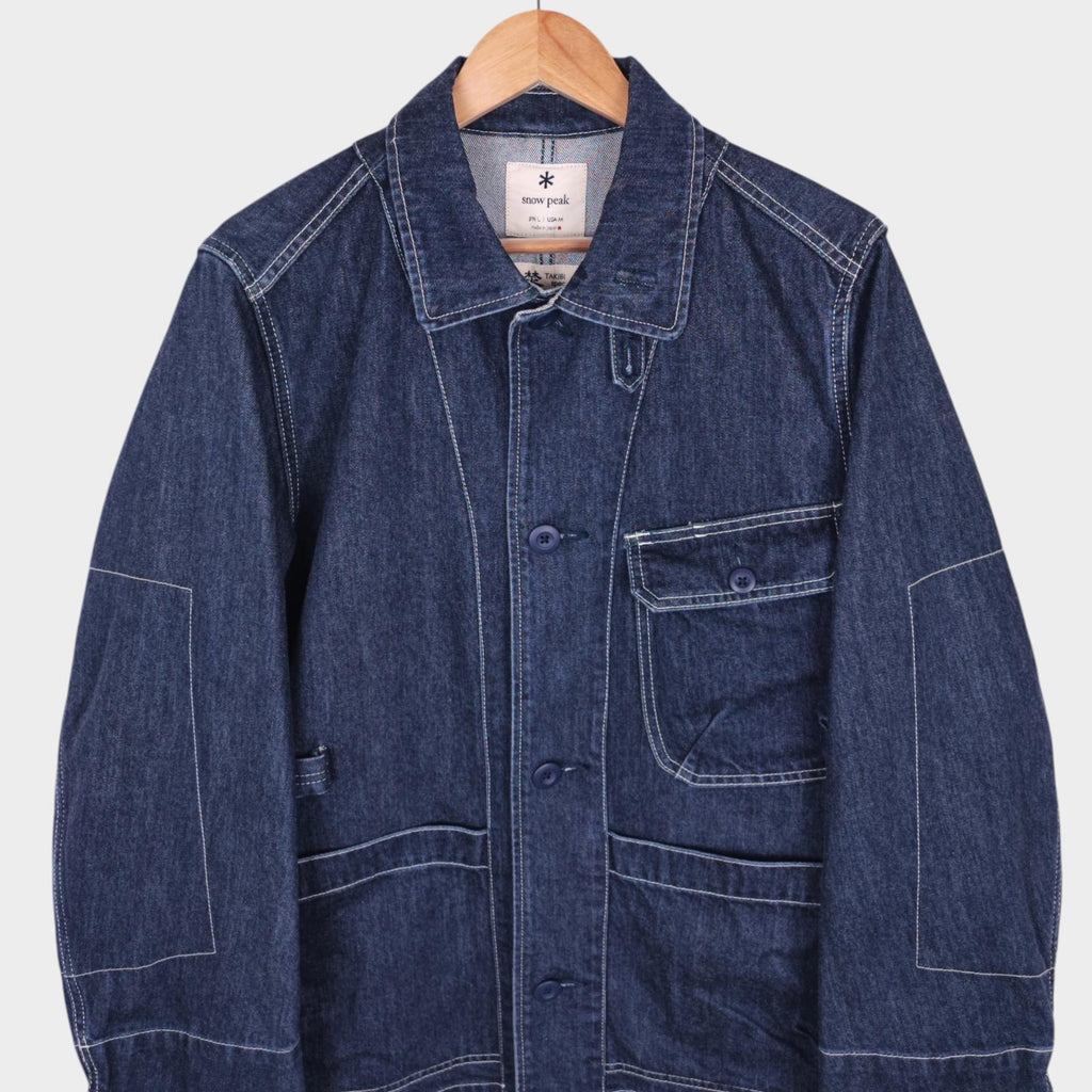 SNOW PEAK Men's Blue Made in Japan Heavyweight Denim Takibi Spec Chore Jacket