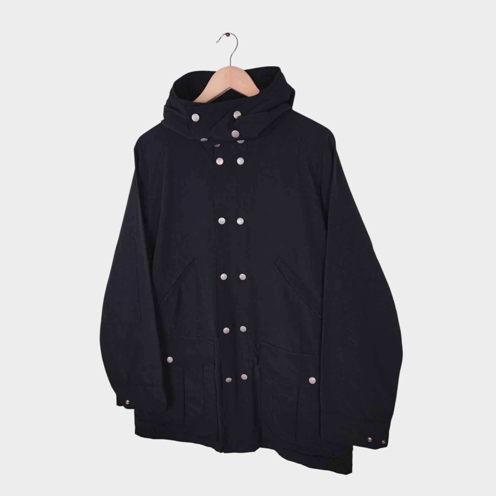 SASSAFRAS Men's Made in Japan Black 60/40 Cotton Nylon Blower Bud Parka Jacket