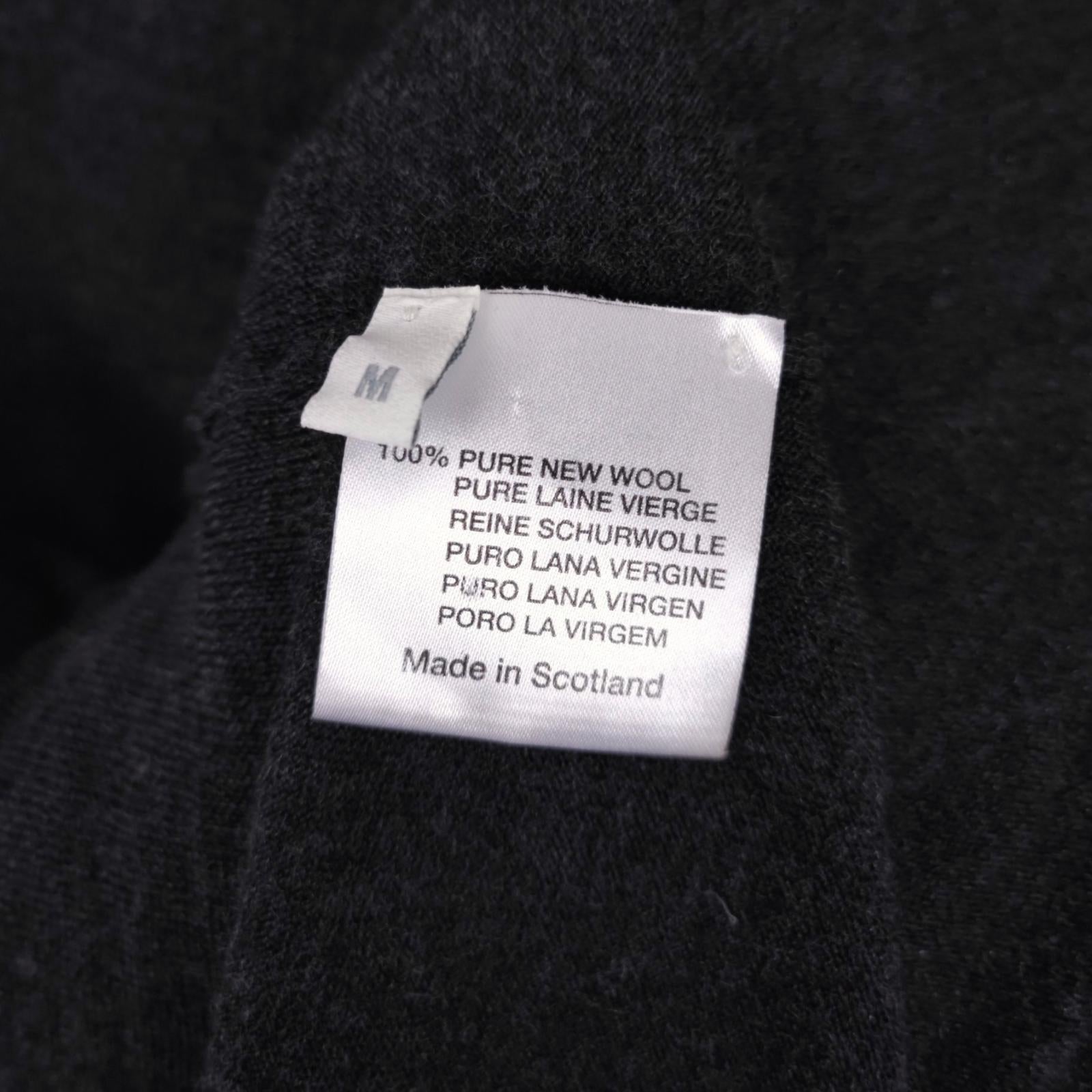 CONNOLLY Men's Dark Grey Made in Scotland 100% Pure New Wool Turtleneck Jumper