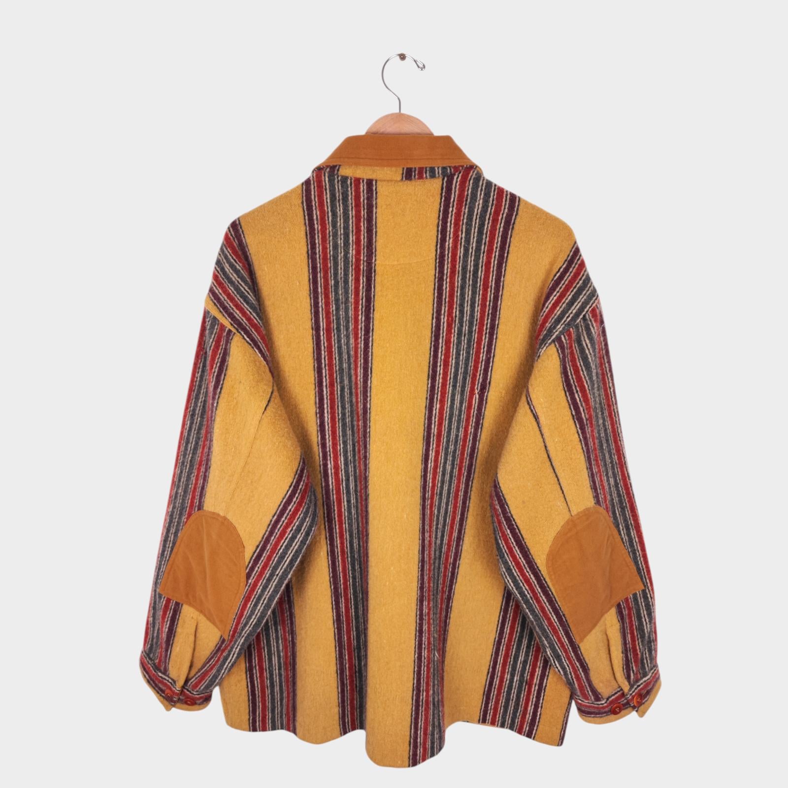 NIGEL CABOURN Men's Vintage 100% Wool Striped Jacket