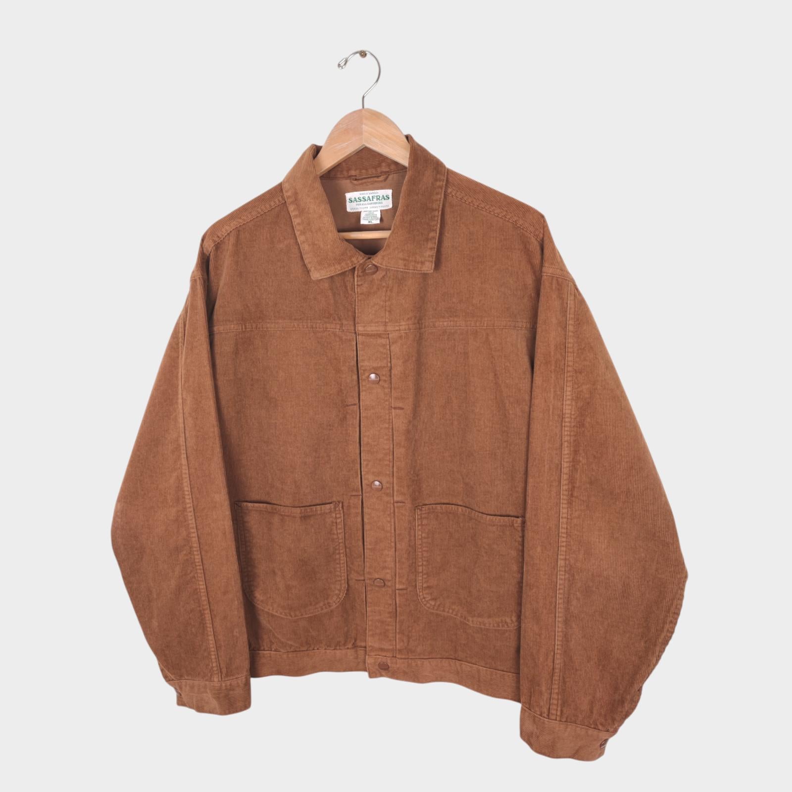 SASSAFRAS Men's Made in Japan Brown Gardener Trucker Jacket