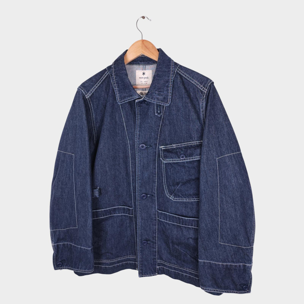SNOW PEAK Men's Blue Made in Japan Heavyweight Denim Takibi Spec Chore Jacket