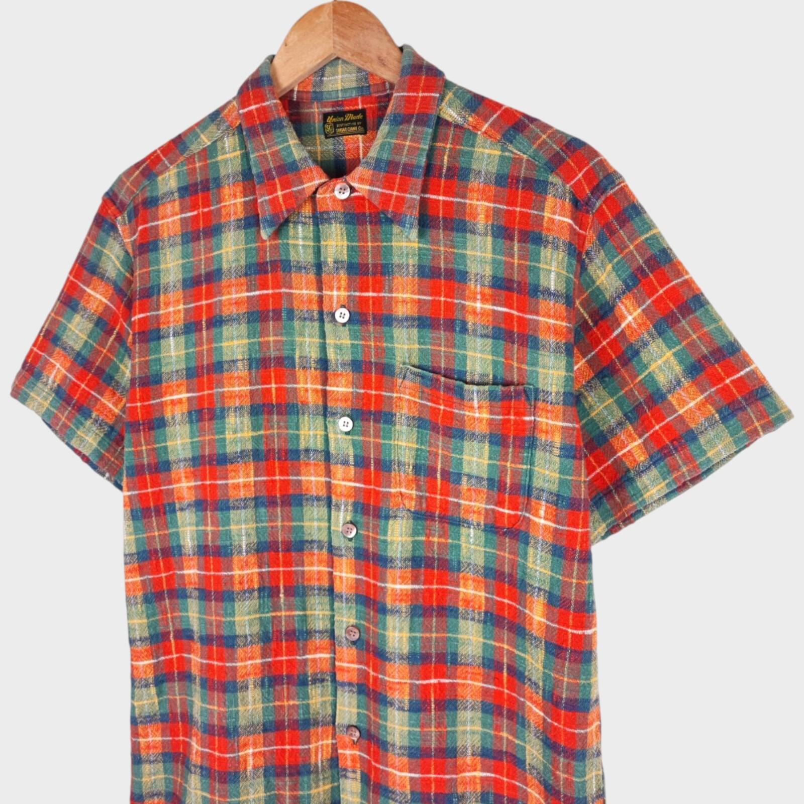SUGAR CANE Men's Multicoloured Checked Knit Shirt