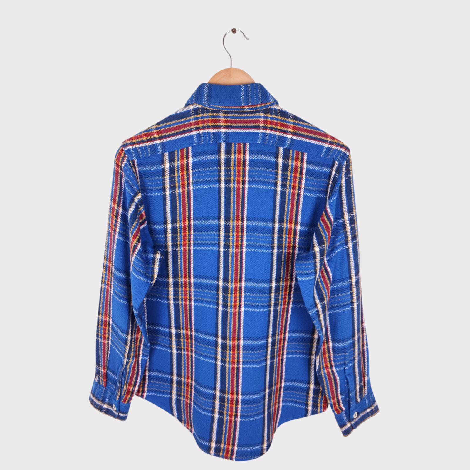 SUGAR CANE Men's Made in Japan Blue Checked Soft Twill Work Shirt