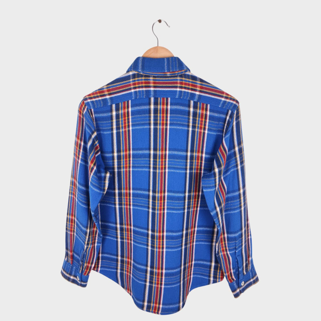 SUGAR CANE Men's Made in Japan Blue Checked Soft Twill Work Shirt