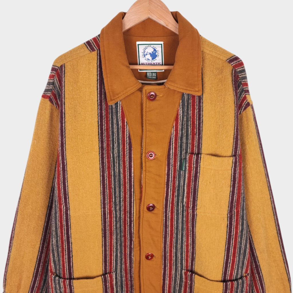 NIGEL CABOURN Men's Vintage 100% Wool Striped Jacket