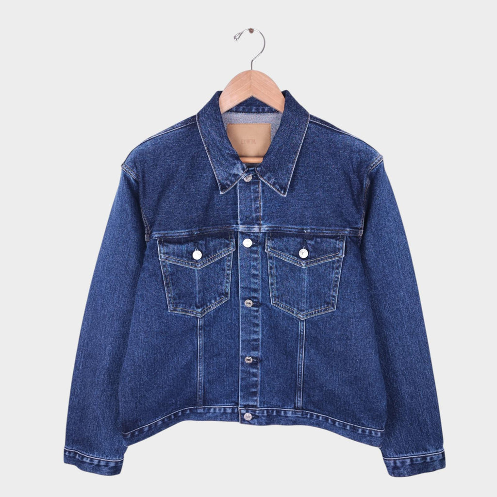 EDWIN Japan Men's Blue Cropped Trucker Jacket