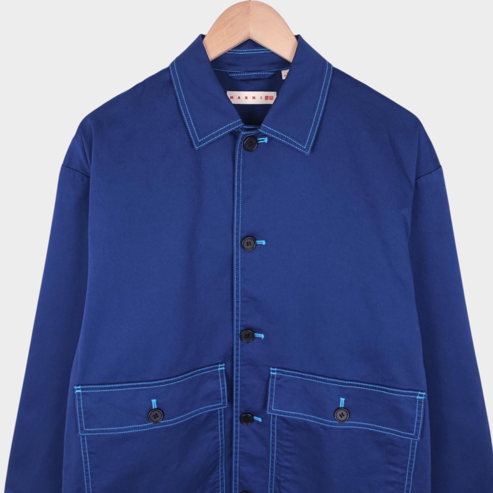 MARNI x UNIQLO Men's Blue Cotton Twill Work Chore Jacket