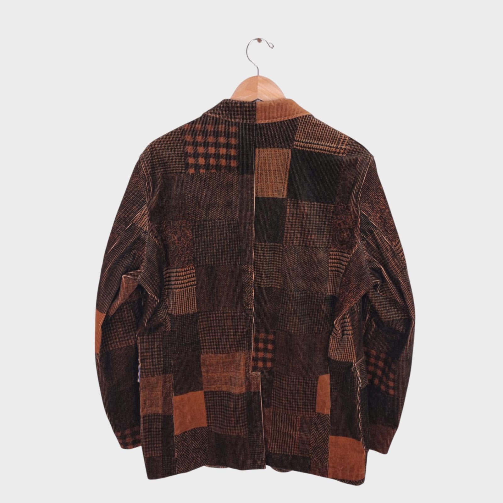 BEAMS PLUS Men's Patchwork Corduroy Blazer Jacket