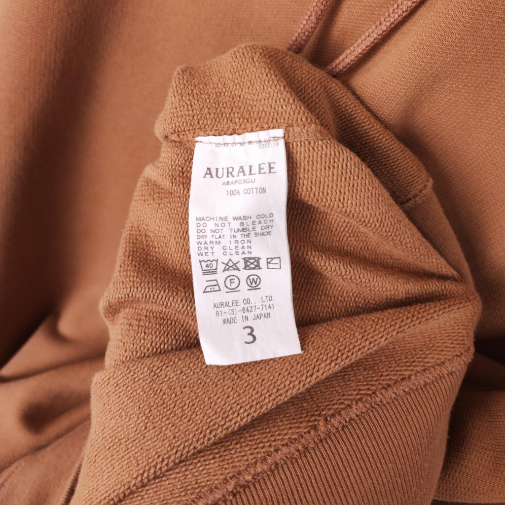AURALEE Men's Made in Japan Relaxed Fit Beige 100% Cotton Hoodie