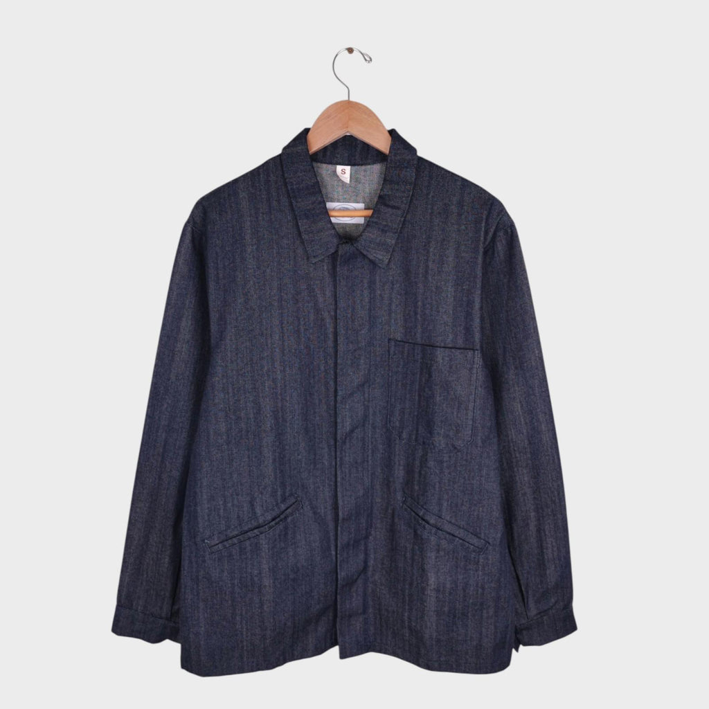 NOSTALGIC GARAGE Men's Blue Made in Italy Denim Chore Jacket