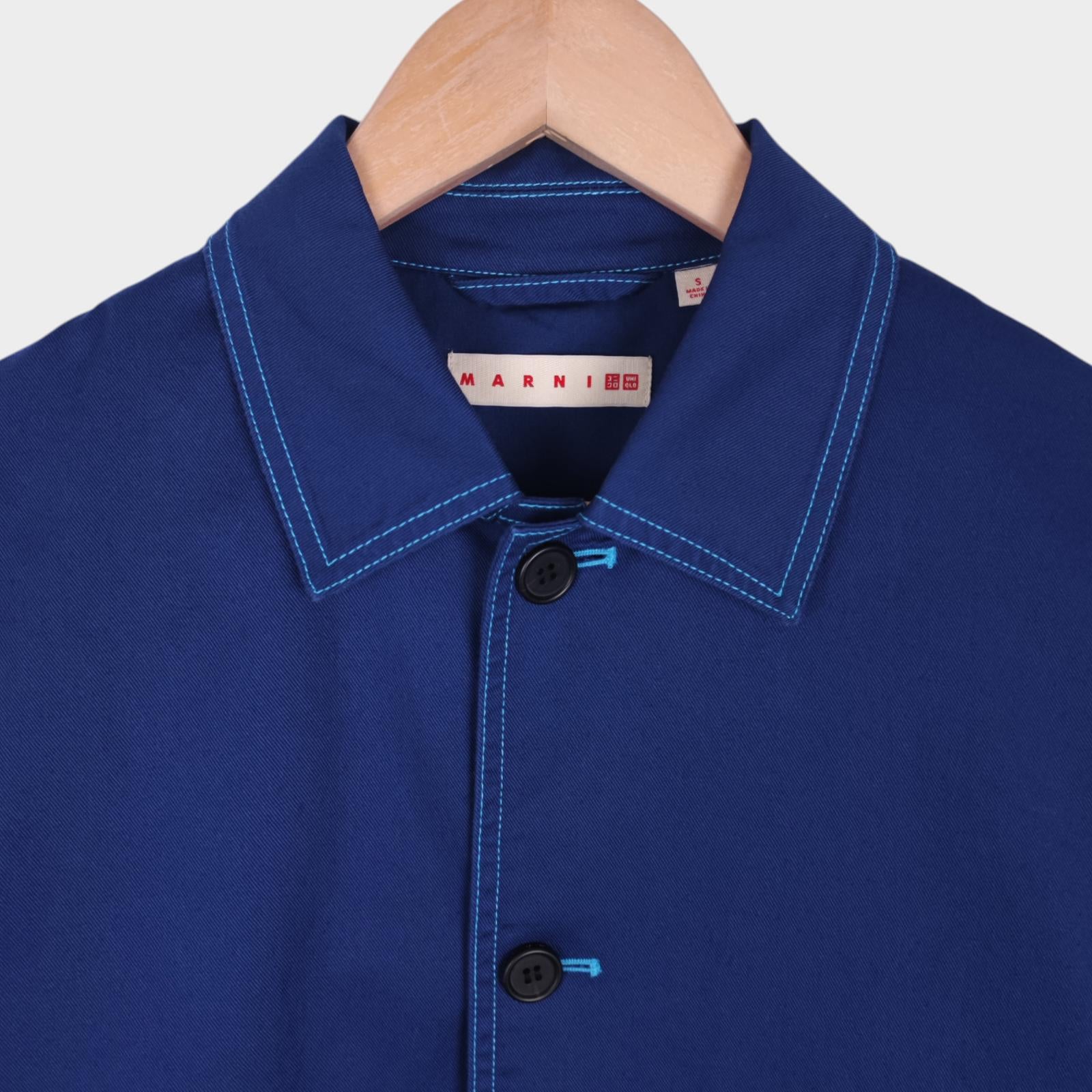 MARNI x UNIQLO Men's Blue Cotton Twill Work Chore Jacket