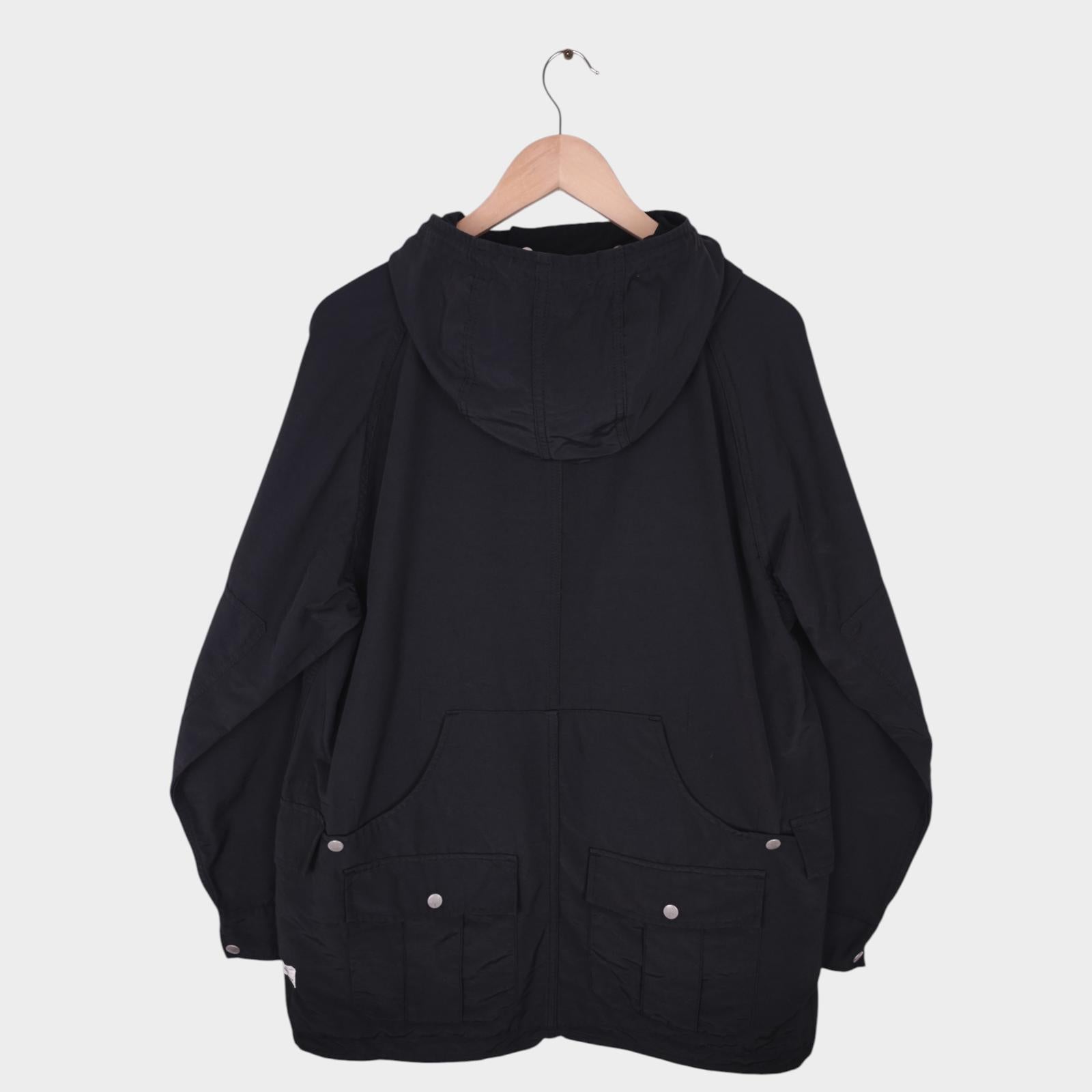 SASSAFRAS Men's Made in Japan Black 60/40 Cotton Nylon Blower Bud Parka Jacket