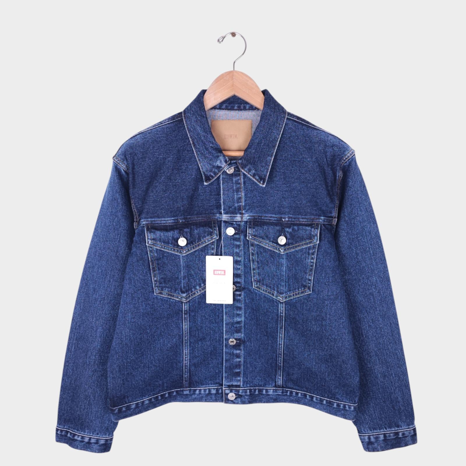 EDWIN Japan Men's Blue Cropped Trucker Jacket