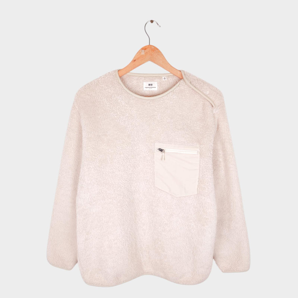 ENGINEERED GARMENTS x UNIQLO Men's Cream Sherpa Fleece Jumper